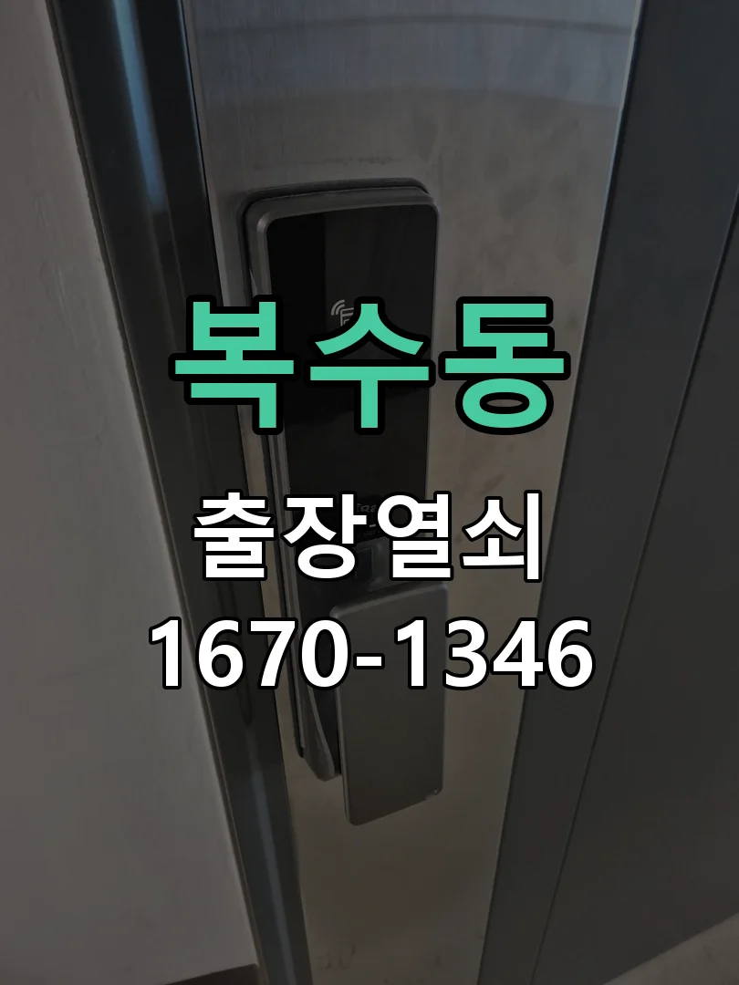 대전시 복수동 현관문 개문 작업 진행 장면