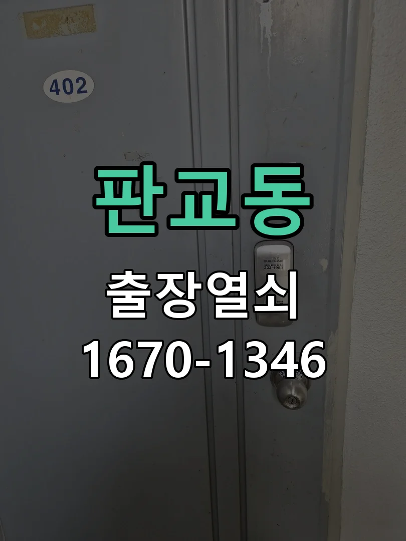 성남시 판교동 현장 도착 후 상태 확인