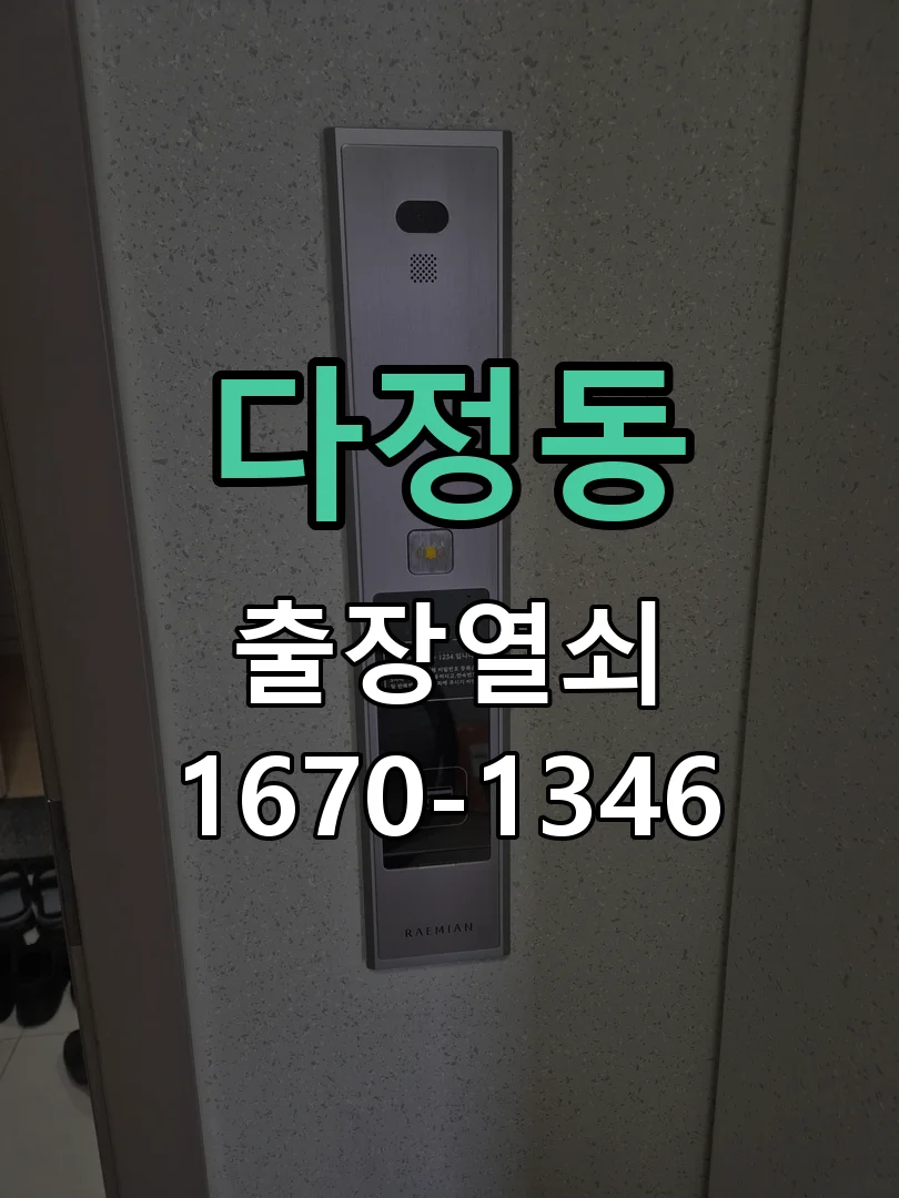 세종시 다정동 도어락 수리 작업 완료 후 점검