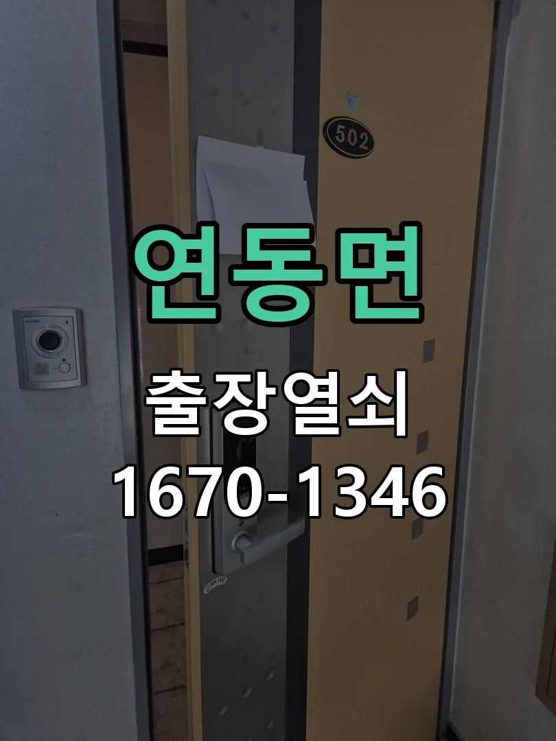 세종시 연동면 열쇠 분실 작업 완료 후 점검