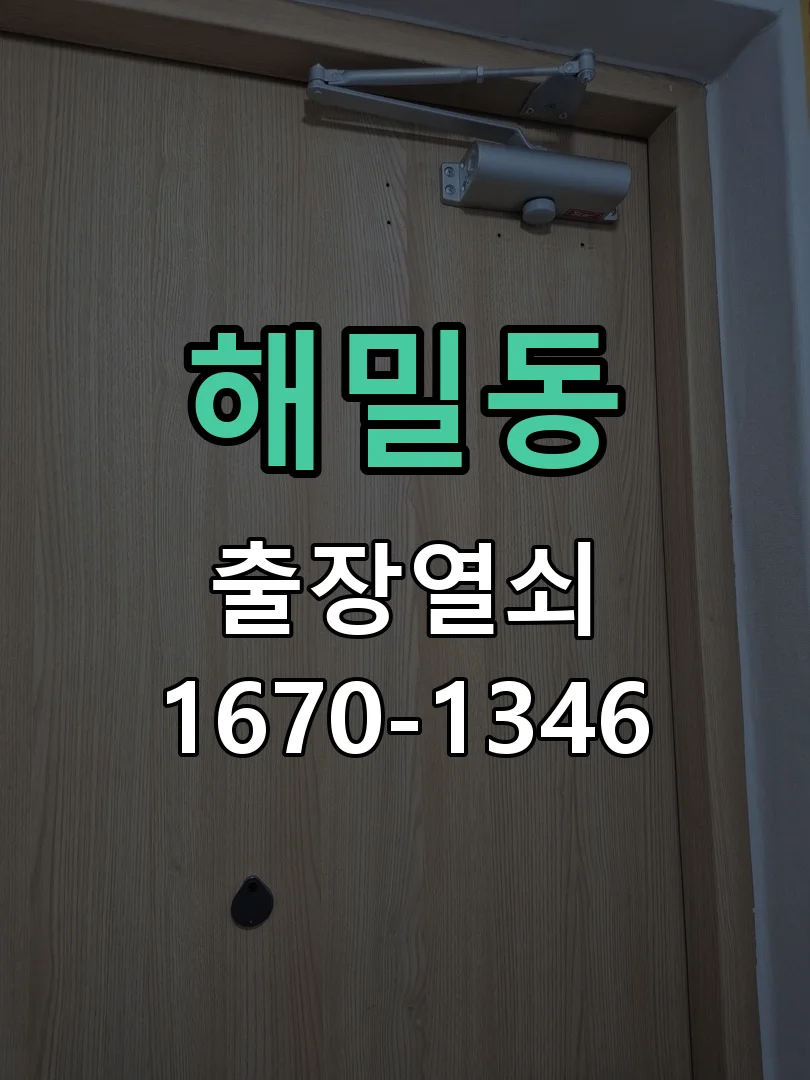 세종시 해밀동 출장 열쇠 작업 완료 후 점검