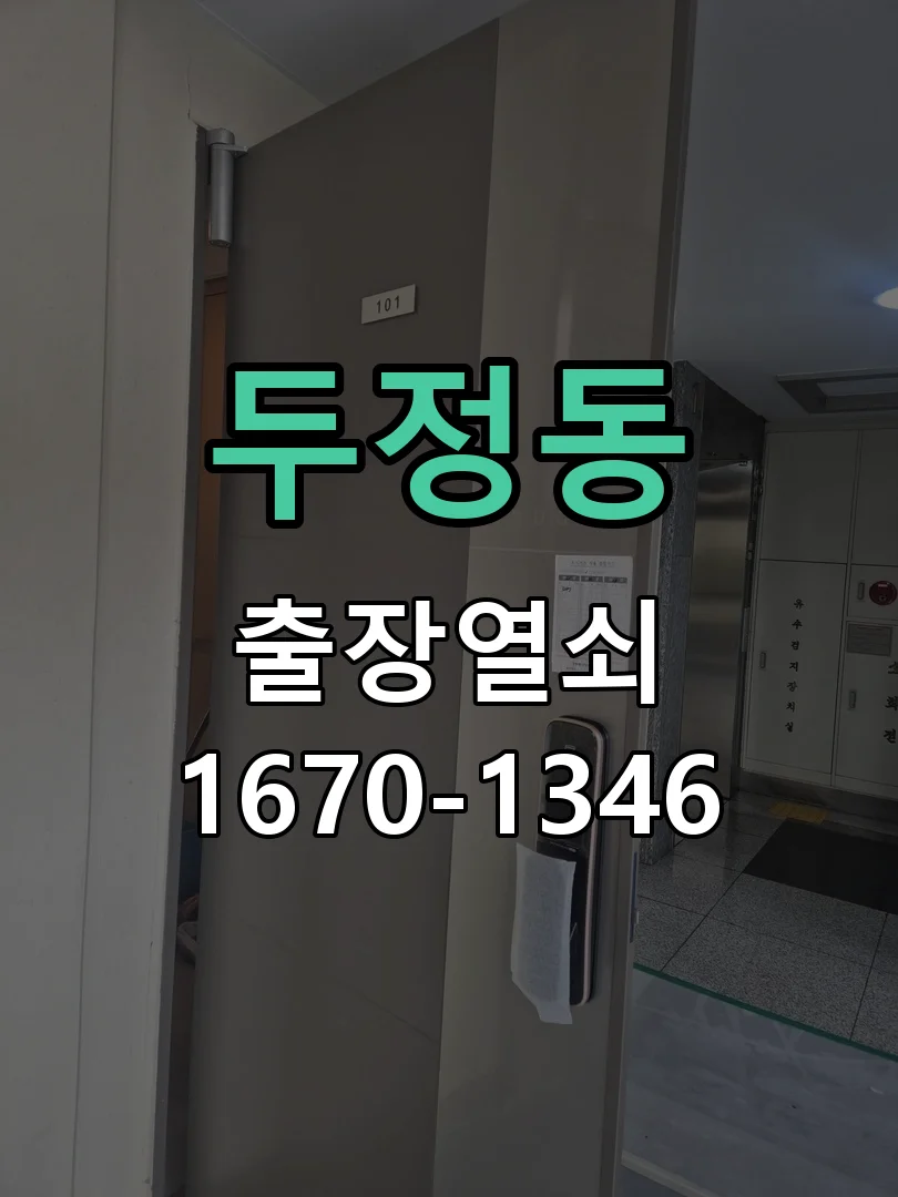 천안시 두정동 현관문 개문 현장 도착 후 상태 확인