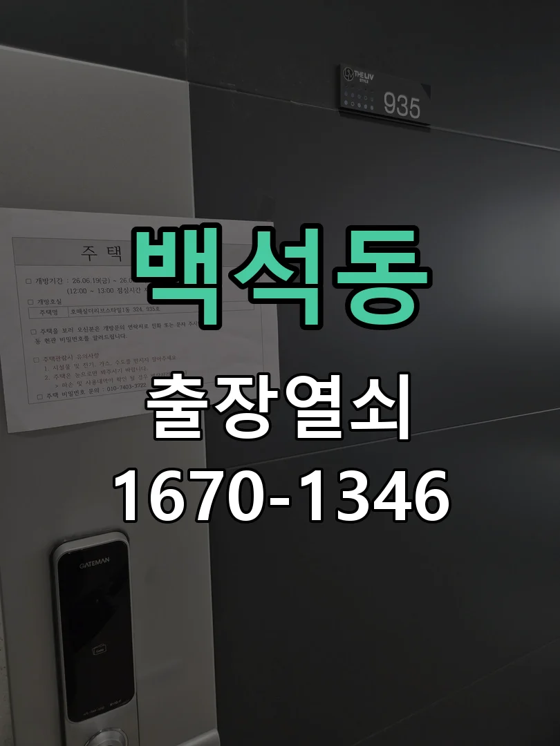 천안시 백석동 열쇠 분실 현장 도착 후 상태 확인