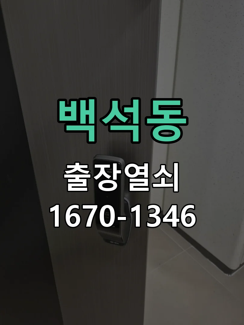 천안시 백석동 열쇠 분실 작업 완료 후 점검