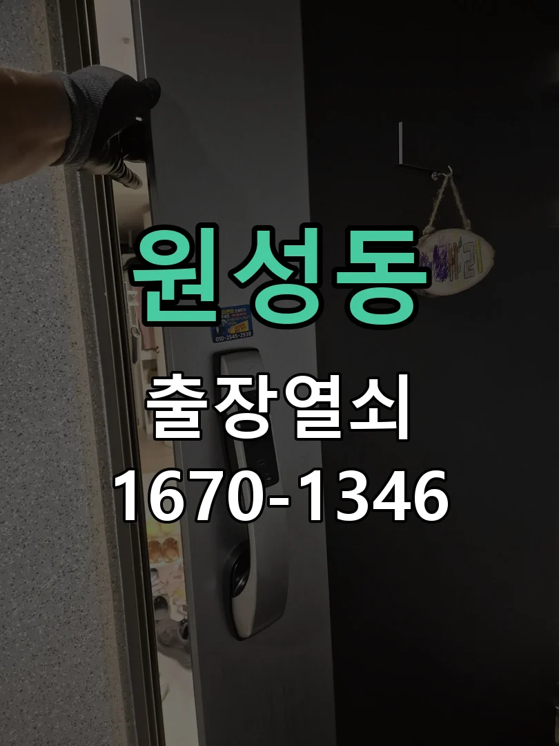 천안시 원성동 현관문 개문 현장 도착 후 상태 확인