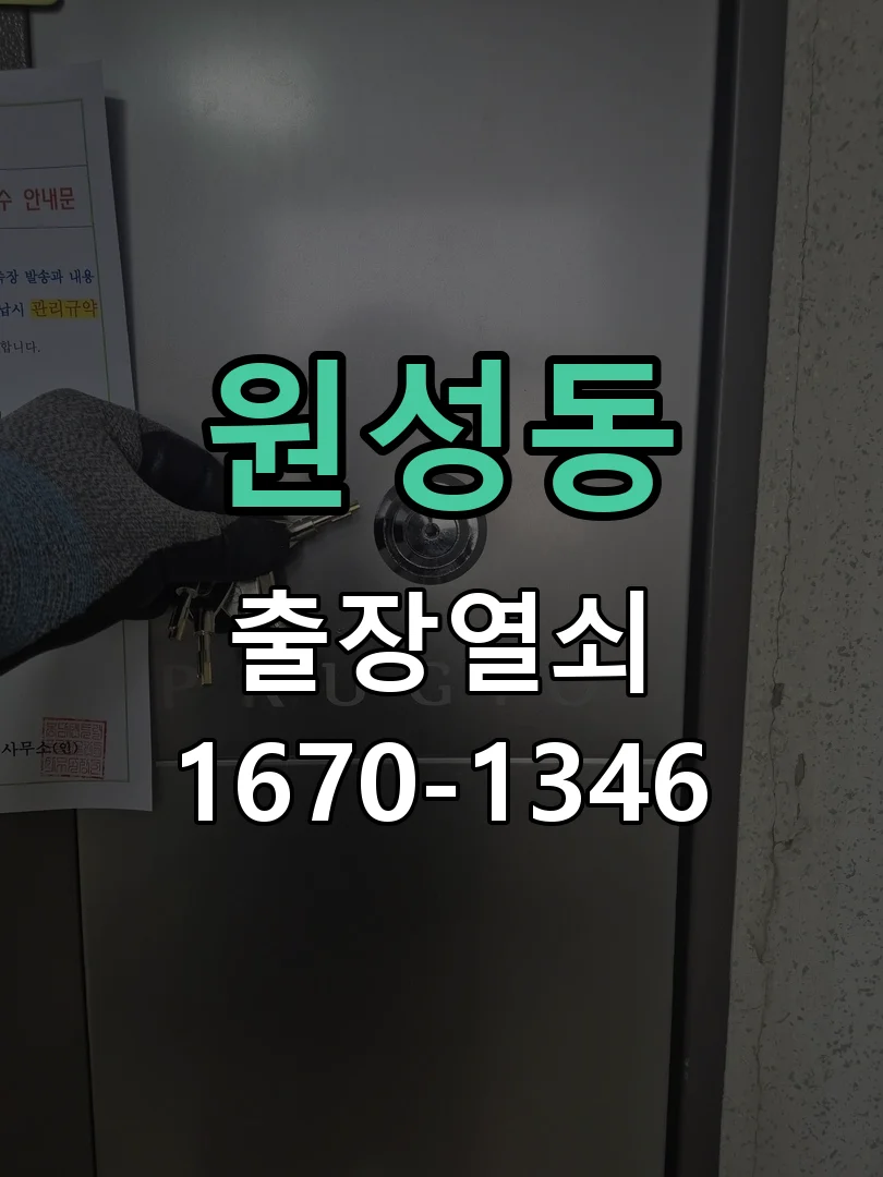 천안시 원성동 현관문 개문 작업 완료 후 점검